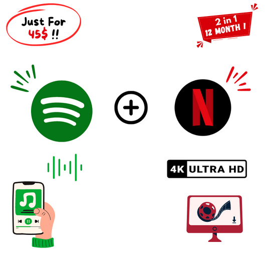 🎉 2-in-1 Deal: Netflix 12 Months + Spotify 12 Months 🎶🎬