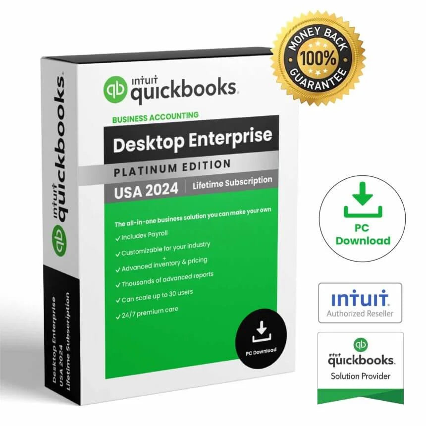 Instant Delivery ⚡ Intuit QuickBooks Entreprise Pro Plus 2024 | Genuine License Account  12 Month |