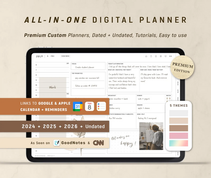 🗓️ Digital Planner 2024-2026 & Undated: GoodNotes, Daily, Weekly & iPad Planner 📱