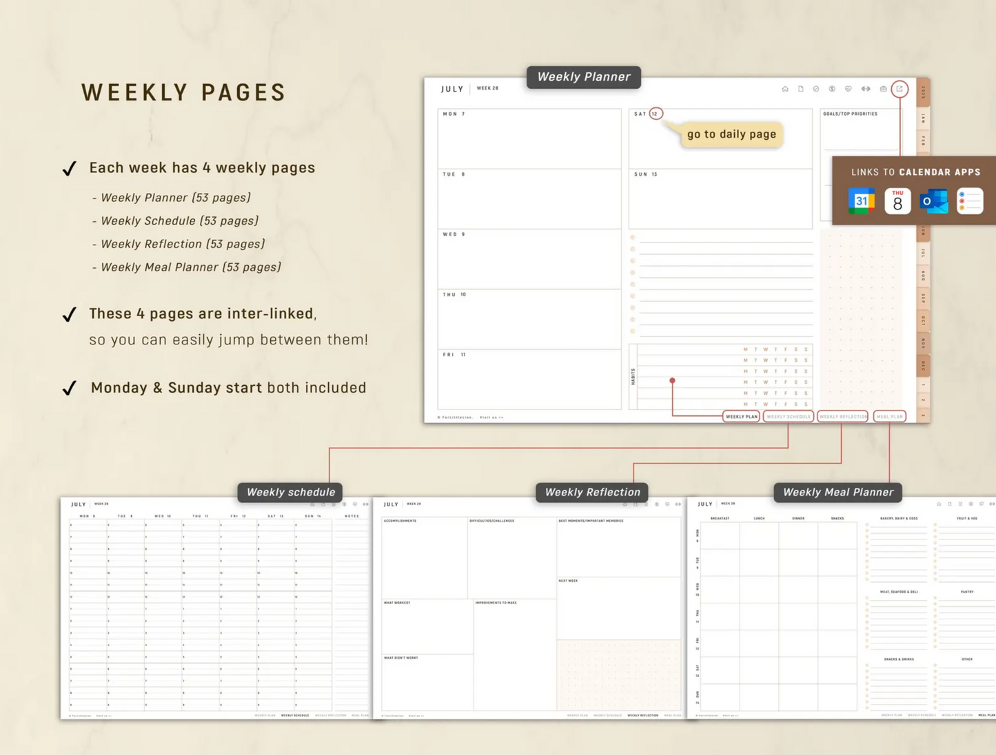 🗓️ Digital Planner 2024-2026 & Undated: GoodNotes, Daily, Weekly & iPad Planner 📱