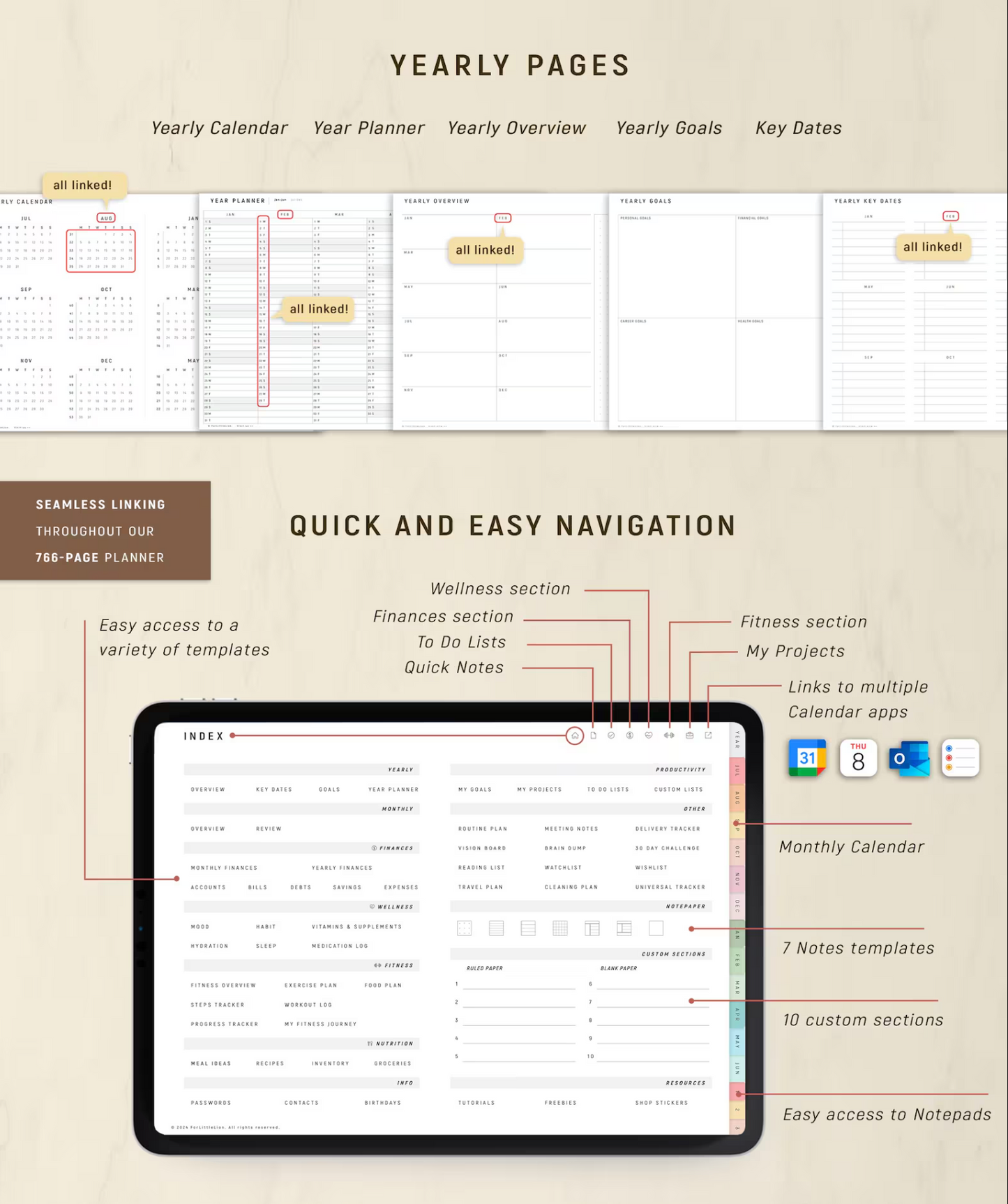 🗓️ Digital Planner 2024-2026 & Undated: GoodNotes, Daily, Weekly & iPad Planner 📱