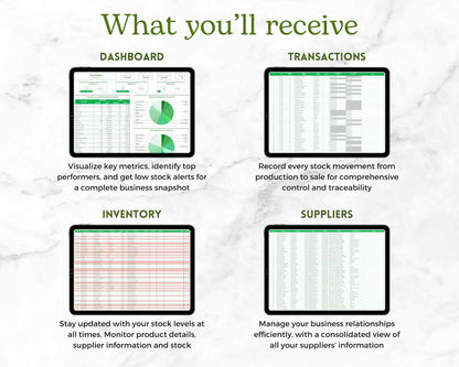 🗂️ Complete Inventory Control System: Google Sheets Template for Transactions & Reporting 📋