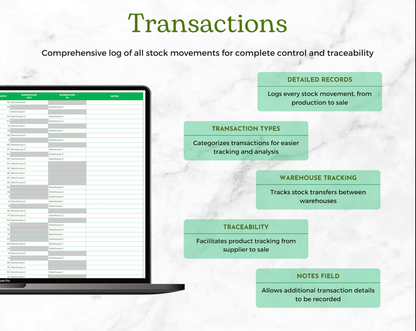 🗂️ Complete Inventory Control System: Google Sheets Template for Transactions & Reporting 📋