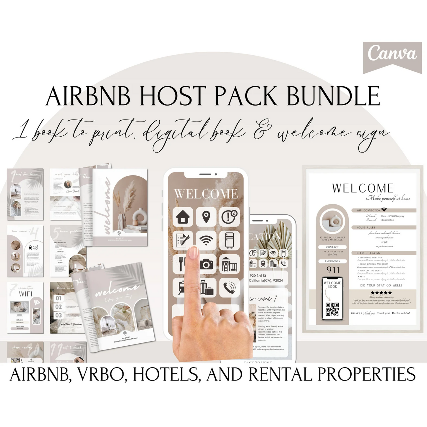 ✈️ Ultimate Airbnb Host Kit: Digital Welcome Book & More! 📚